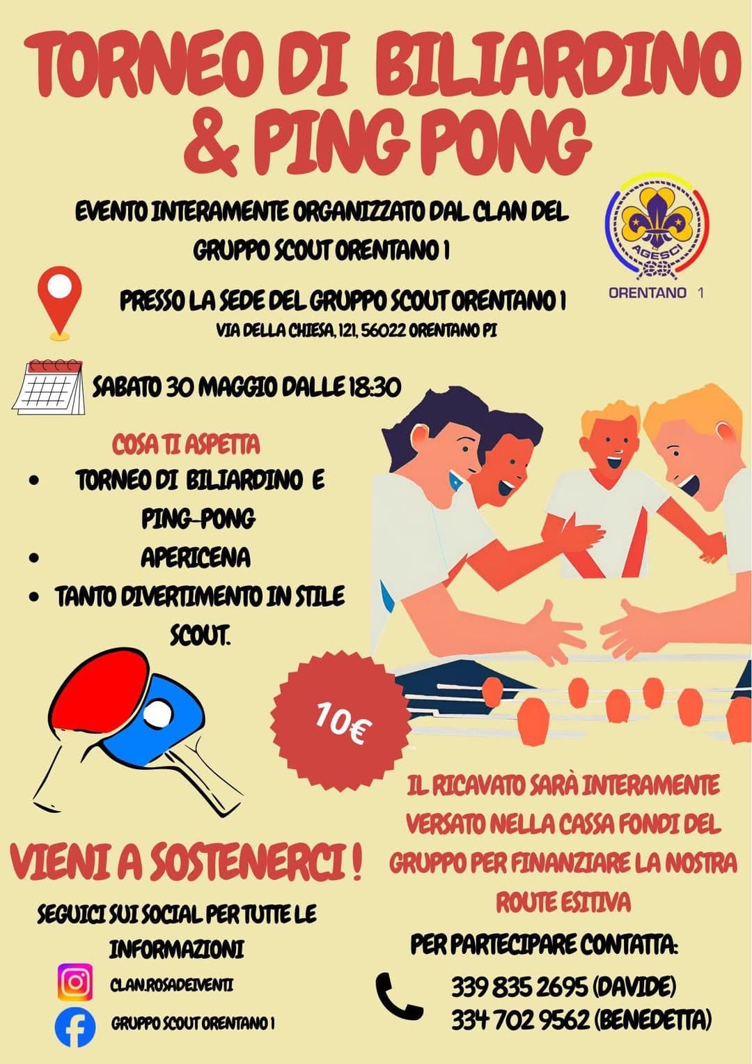 Torneo Scout di Biliardino e Ping-Pong con Apericena
